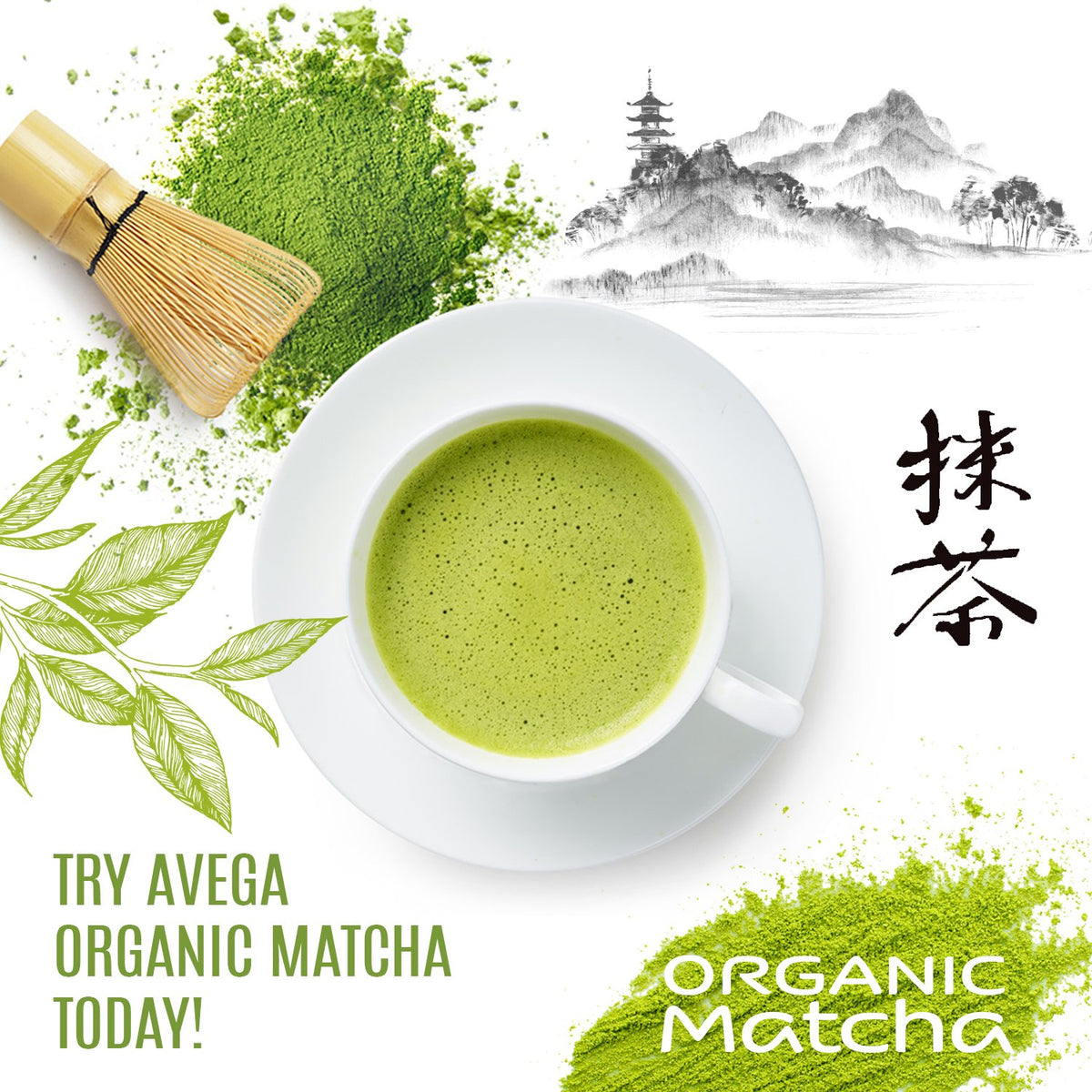 Matcha Ceremonial Grade Japanese Organic Pure Green Tea Powder – Avega ...